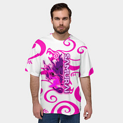 Футболка оверсайз мужская Samurai dragon steel, цвет: 3D-принт — фото 2