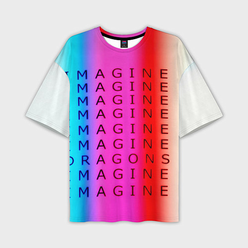Мужская футболка оверсайз Imagine Dragons neon rock / 3D-принт – фото 1