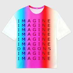 Мужская футболка оверсайз Imagine Dragons neon rock
