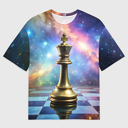 Мужская футболка оверсайз Золотой король - шахматы