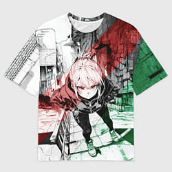 Футболка оверсайз мужская Пристально смотрящая девушка, цвет: 3D-принт