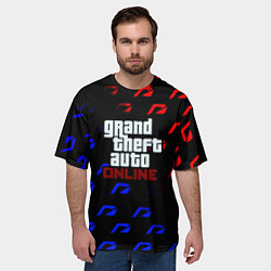 Футболка оверсайз мужская NFS x GTA pattern, цвет: 3D-принт — фото 2