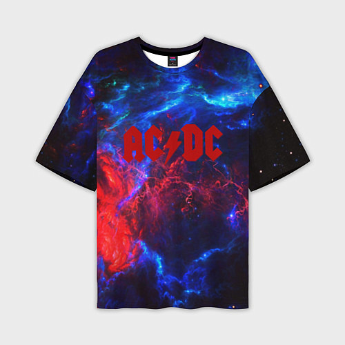 Мужская футболка оверсайз AC DC space / 3D-принт – фото 1