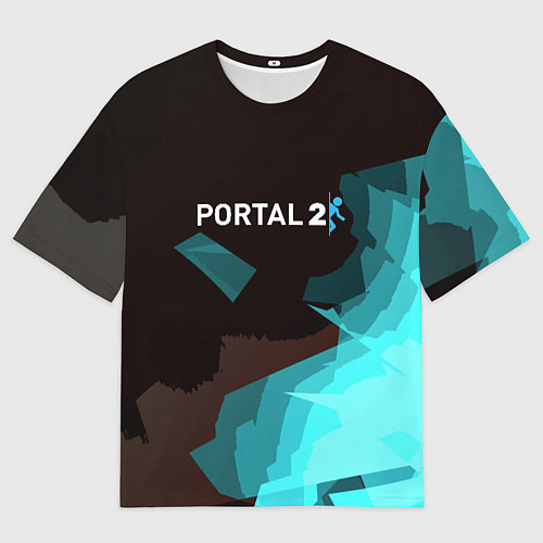 Мужская футболка оверсайз Portal abstraction game valve / 3D-принт – фото 1