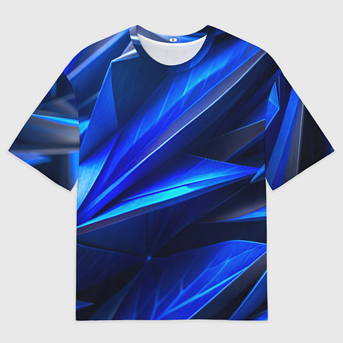 Мужская футболка оверсайз Синяя геометрическая абстракция / 3D-принт – фото 1