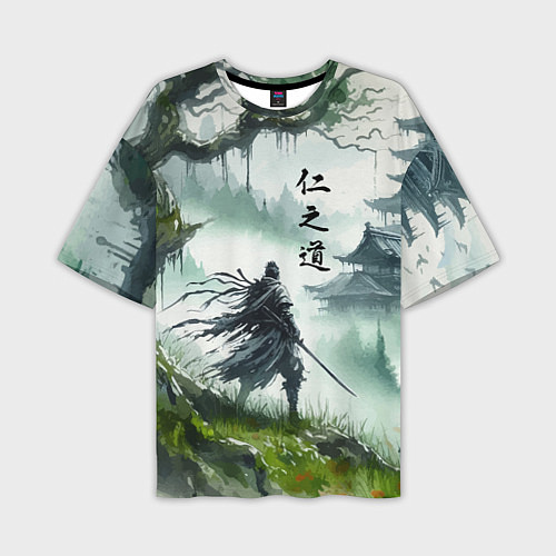 Мужская футболка оверсайз Samurai - ghost of Tsushima / 3D-принт – фото 1