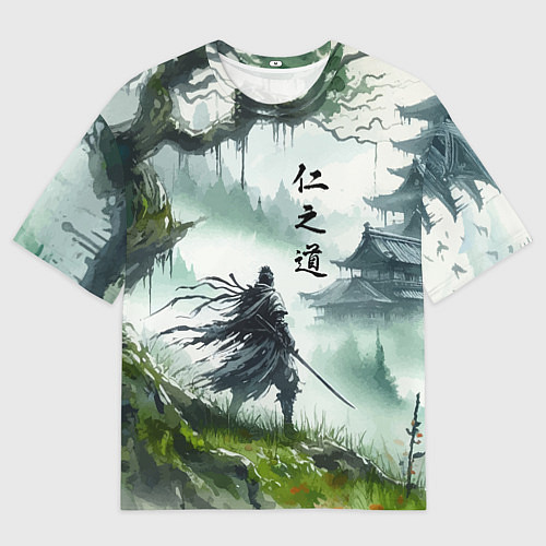 Мужская футболка оверсайз Samurai - ghost of Tsushima / 3D-принт – фото 1