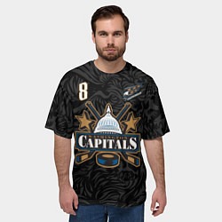 Футболка оверсайз мужская Хоккейная форма Овечкина Номер 8, цвет: 3D-принт — фото 2