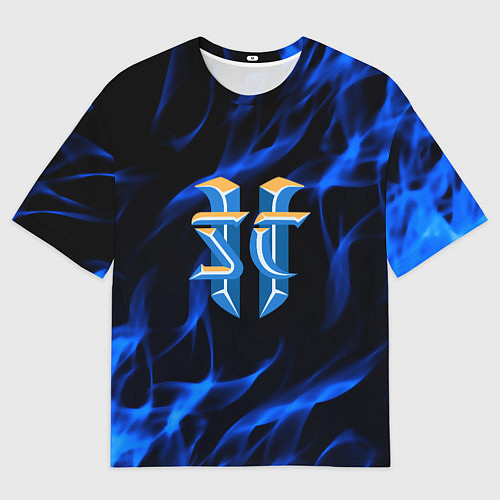 Мужская футболка оверсайз Starcraft flame strategy / 3D-принт – фото 1