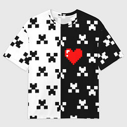 Футболка оверсайз мужская Minecraft pattern love, цвет: 3D-принт