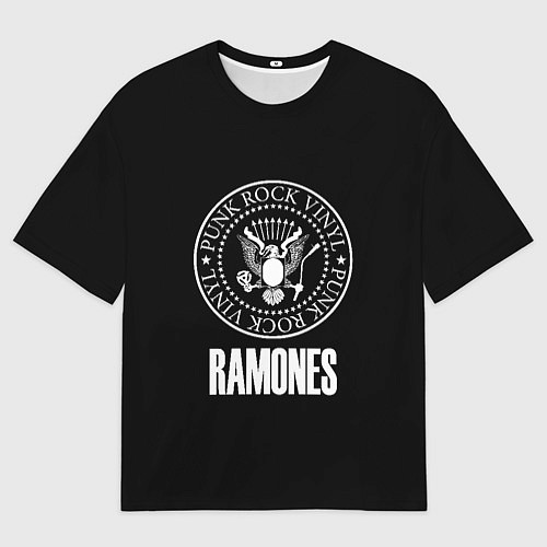 Мужская футболка оверсайз Ramones rock logo / 3D-принт – фото 1