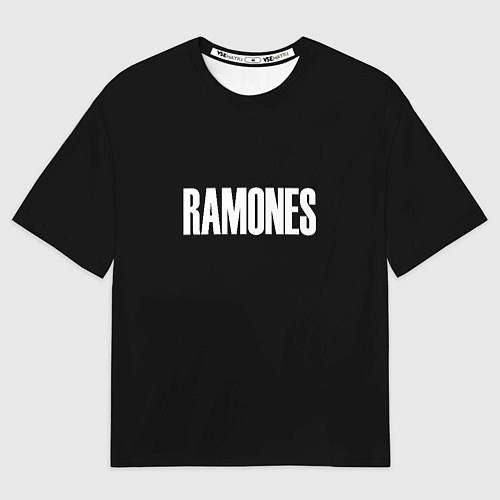 Мужская футболка оверсайз Ramones white logo / 3D-принт – фото 1