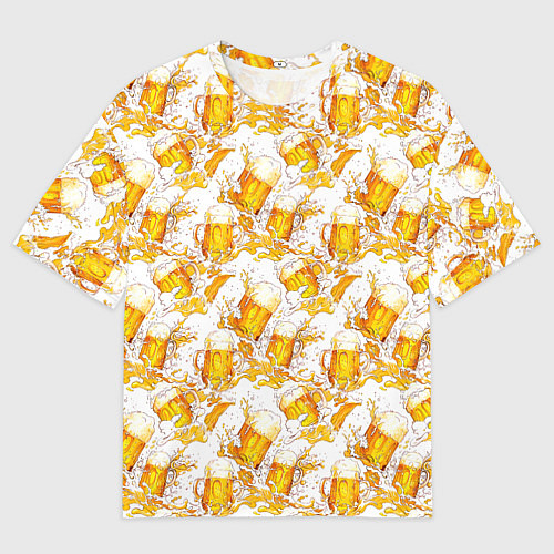 Мужская футболка оверсайз Много пива / 3D-принт – фото 1
