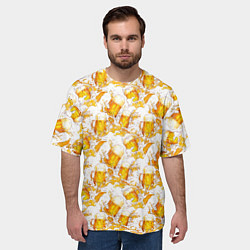 Футболка оверсайз мужская Много пива, цвет: 3D-принт — фото 2
