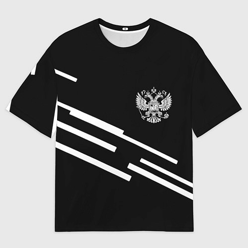 Мужская футболка оверсайз Россия геометрия спорт / 3D-принт – фото 1