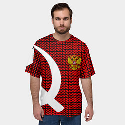 Футболка оверсайз мужская РФ стиль СССР, цвет: 3D-принт — фото 2