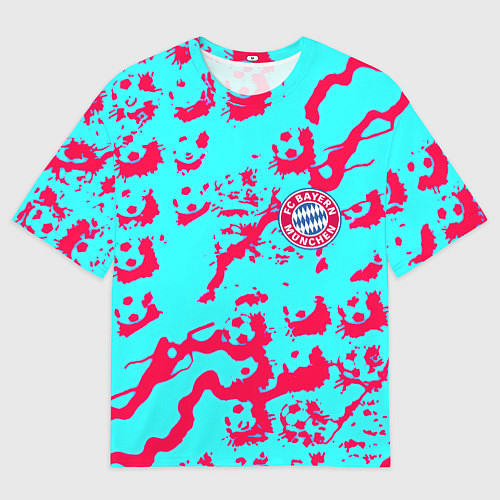 Мужская футболка оверсайз Бавария Мюнхен спорт текстура / 3D-принт – фото 1