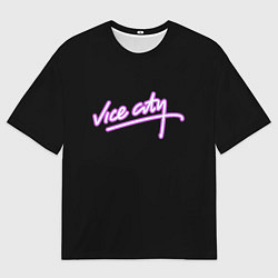 Футболка оверсайз мужская Vice city logo neon, цвет: 3D-принт