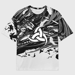 Футболка оверсайз мужская Русская община символика, цвет: 3D-принт