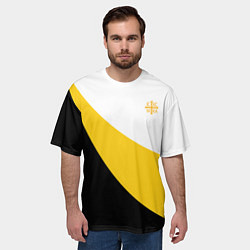 Футболка оверсайз мужская За веру царя и святую триединую Русь - Малая желта, цвет: 3D-принт — фото 2