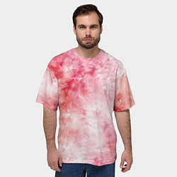 Футболка оверсайз мужская Нежный тай-дай - воздушная абстракция, цвет: 3D-принт — фото 2