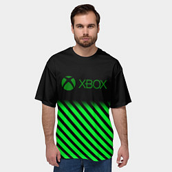 Футболка оверсайз мужская Xbox line green, цвет: 3D-принт — фото 2
