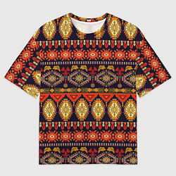 Мужская футболка оверсайз Яркий ромбовидный орнамент