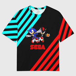 Мужская футболка оверсайз Sonic sega geometry