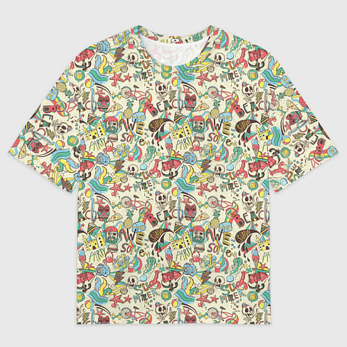 Мужская футболка оверсайз Пляжная вечеринка паттерн / 3D-принт – фото 1