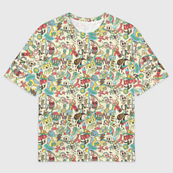 Футболка оверсайз мужская Пляжная вечеринка паттерн, цвет: 3D-принт