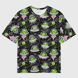 Мужская футболка оверсайз Инопланетяне в космосе