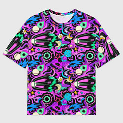 Футболка оверсайз мужская Мультяшный космос, цвет: 3D-принт