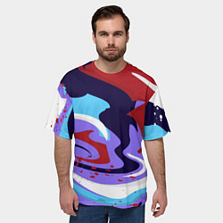 Футболка оверсайз мужская Клякса абстракция, цвет: 3D-принт — фото 2