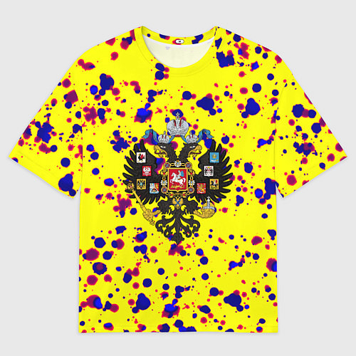 Мужская футболка оверсайз Имперская Россия герб краски / 3D-принт – фото 1
