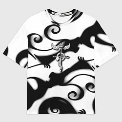 Мужская футболка оверсайз Стальной алхимик аниме