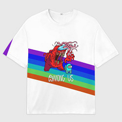 Мужская футболка оверсайз Among us colors line монстр