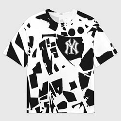 Футболка оверсайз мужская New York yankees - abstraction, цвет: 3D-принт