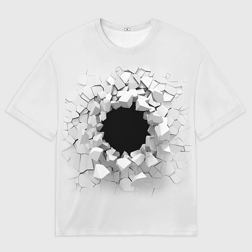 Мужская футболка оверсайз Взрыв стены изнутри / 3D-принт – фото 1