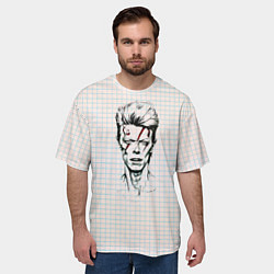 Футболка оверсайз мужская Рисунок Дэвида Боуви, цвет: 3D-принт — фото 2