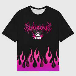 Мужская футболка оверсайз Розовый огонь Куроми