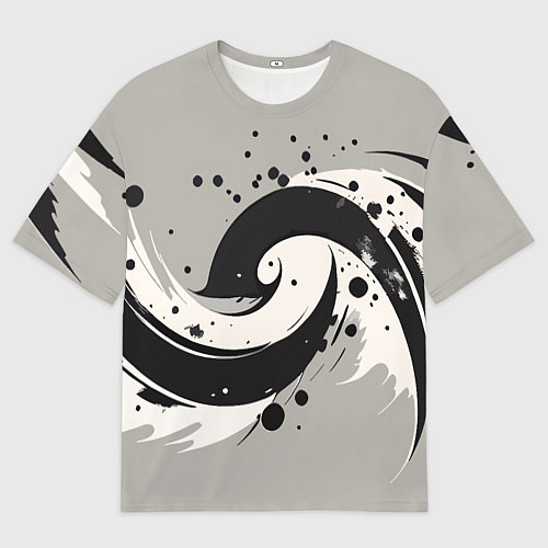 Мужская футболка оверсайз Инь-янь абстракция - нейроарт / 3D-принт – фото 1