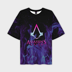 Футболка оверсайз мужская Assassins Creed flame, цвет: 3D-принт