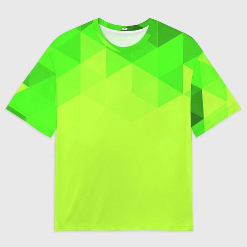 Мужская футболка оверсайз Кислотная геометрия лайм / 3D-принт – фото 1