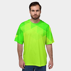 Футболка оверсайз мужская Кислотная геометрия лайм, цвет: 3D-принт — фото 2