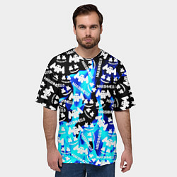 Футболка оверсайз мужская Marshmello fire, цвет: 3D-принт — фото 2