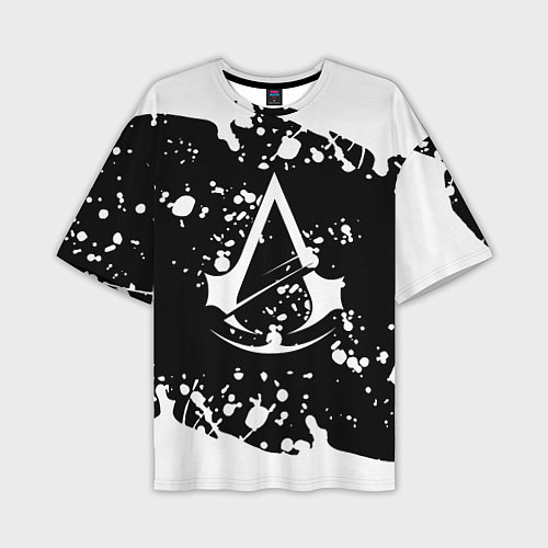 Мужская футболка оверсайз Assassins Creed logo краски / 3D-принт – фото 1