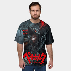 Футболка оверсайз мужская Berserk - Gats and wolf, цвет: 3D-принт — фото 2