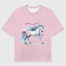 Футболка оверсайз мужская Чаруй реальность на розовом, цвет: 3D-принт