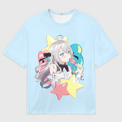 Футболка оверсайз мужская Алиса - Аля иногда кокетничает со мной по-русски, цвет: 3D-принт