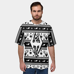 Футболка оверсайз мужская The Elder Scrolls winter deer pattern, цвет: 3D-принт — фото 2